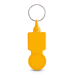 Llavero de plástico con ficha para carro ideal para la compra color amarillo