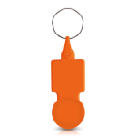 Llavero de plástico con ficha para carro ideal para la compra color naranja
