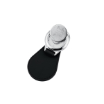 Llavero personalizable con ficha interior para carro de la compra color negro vista de impresión