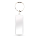 Llavero de plástico rectangular con papel interior a 2 caras color transparente