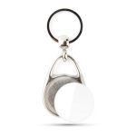 Llavero de metal con forma de gota y papel insertado personalizado color plateado