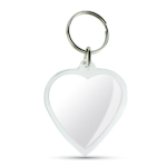 Llavero con forma de corazón con inserción de papel a 2 caras color transparente