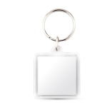 Llavero cuadrado con papel insertado interior y tapa acrílica color transparente
