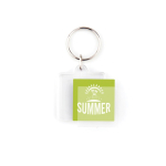 Llavero cuadrado con papel insertado interior y tapa acrílica color transparente