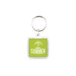 Llavero cuadrado con papel insertado interior y tapa acrílica vista con logo impreso