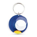 Llavero con moneda para carro y papel personalizable en la cubierta color azul real