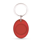 Llavero con forma ovalada que tiene moneda para carro interior color rojo
