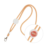 Lanyard promocional moderno tubular de poliéster con mosquetón 3cm vista con logo impreso