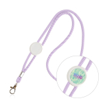 Lanyard promocional moderno tubular de poliéster con mosquetón 3cm vista con logo impreso