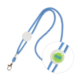 Lanyard promocional moderno tubular de poliéster con mosquetón 3cm vista con logo impreso