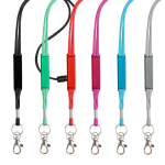 Lanyard tubular de poliéster con mosquetón y cierre de seguridad vista con varios colores