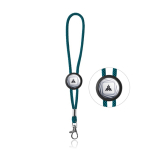 Llavero de poliéster con mosquetón y pieza personalizable color azul claro vista de impresión