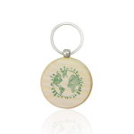 Llavero de madera con forma redonda y gran zona para grabado