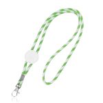 Lanyard tubular de poliéster con diseño de rayas de colores color verde claro