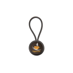 Llavero de forma ovalada con cuerda y papel insertado a una cara