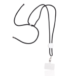 Cordón para llevar el móvil de RPET con pieza regulable color negro vista 11