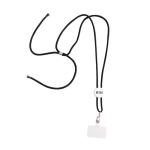 Cordón para llevar el móvil de RPET con pieza regulable color negro vista de impresión