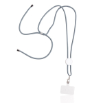 Cordón para llevar el móvil de RPET con pieza regulable color gris claro
