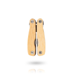 Multiherramienta para regalar fabricada en acero y madera color marrón claro