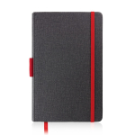 Libreta de cuero sintético con detalles de color A5 hojas a rayas color rojo