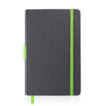 Libreta de cuero sintético con detalles de color A5 hojas a rayas color verde claro