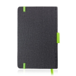 Libreta de cuero sintético con detalles de color A5 hojas a rayas color verde claro