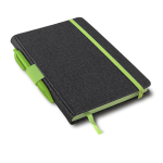 Libreta de cuero sintético con detalles de color A5 hojas a rayas color verde claro