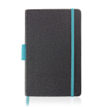 Libreta de cuero sintético con detalles de color A5 hojas a rayas color azul claro