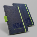 Libreta de cuero sintético con detalles de color A5 hojas a rayas