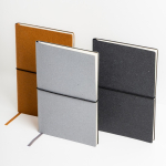 Libreta de piel reciclada y elástico horizontal A5 hojas punteadas vista 1