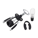 Set de vino de acero inoxidable con 3 partes y cuatro funciones color negro vista 11