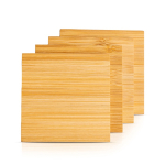 Set de 4 posavasos de bambú con una bolsa de algodón incorporada vista 2