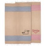 Toalla de playa promocional de algodón de 100x180cm ligera 220 g/m2 vista de ambiente