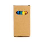 Caja de cartón con 6 lápices de cera personalizada color natural