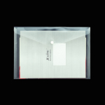 Carpeta portadocumentos con cierre de botón para hojas A4 color transparente