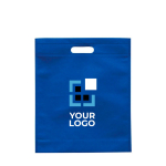Bolsa de non-woven disponible en varios colores con asa 80 g/m2 color azul real vista de impresión