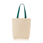 Bolsa de algodón con fuelle inferior y asas de colores 180 g/m2 color verde oscuro