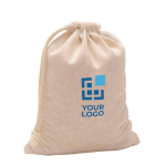 Bolsa de algodón 100% con cierre de lazo y cordón 180 g/m2 color beige vista de impresión