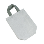 Bolsa de non-woven brillante con purpurina y correas 130 g/m2 color plateado
