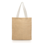 Bolsa de la compra de yute con asas de algodón 265 g/m2 color beige