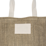 Bolsa de yute con asas de algodón y tejido con acabado zig-zag