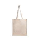 Bolsa de algodón orgánico con asas largas y fuelle 220 g/m2 color beige vista de impresión