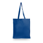 Bolsa de algodón orgánico con asas largas y fuelle 220 g/m2 color azul marino