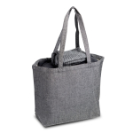 Bolsa grande de algodón reciclado jaspeada con fuelle 280 g/m2 color negro vista de impresión