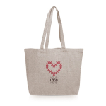 Bolsa grande de algodón reciclado jaspeada con fuelle 280 g/m2 vista de ambiente