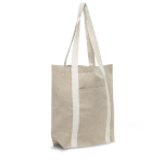 Bolsa de compras personalizada de algodón reciclado con asas 310 g/m2 color beige