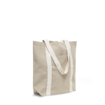 Bolsa de compras personalizada de algodón reciclado con asas 310 g/m2 color beige