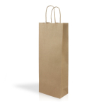 Bolsa de papel kraft especial para vino con asas rizadas 120g/m2 color natural
