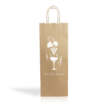 Bolsa de papel kraft especial para vino con asas rizadas 120g/m2 color natural