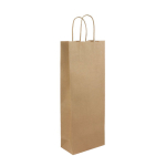 Bolsa de papel kraft especial para vino con asas rizadas 120g/m2 color natural vista de impresión